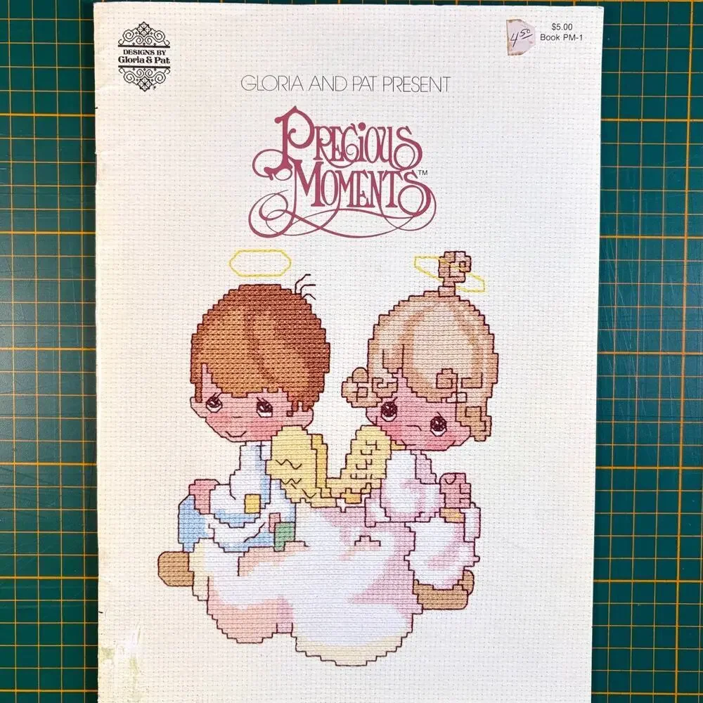 Lot of 4 Precious Moments Cross Stitch Pattern Books Designs by Gloria & Pat